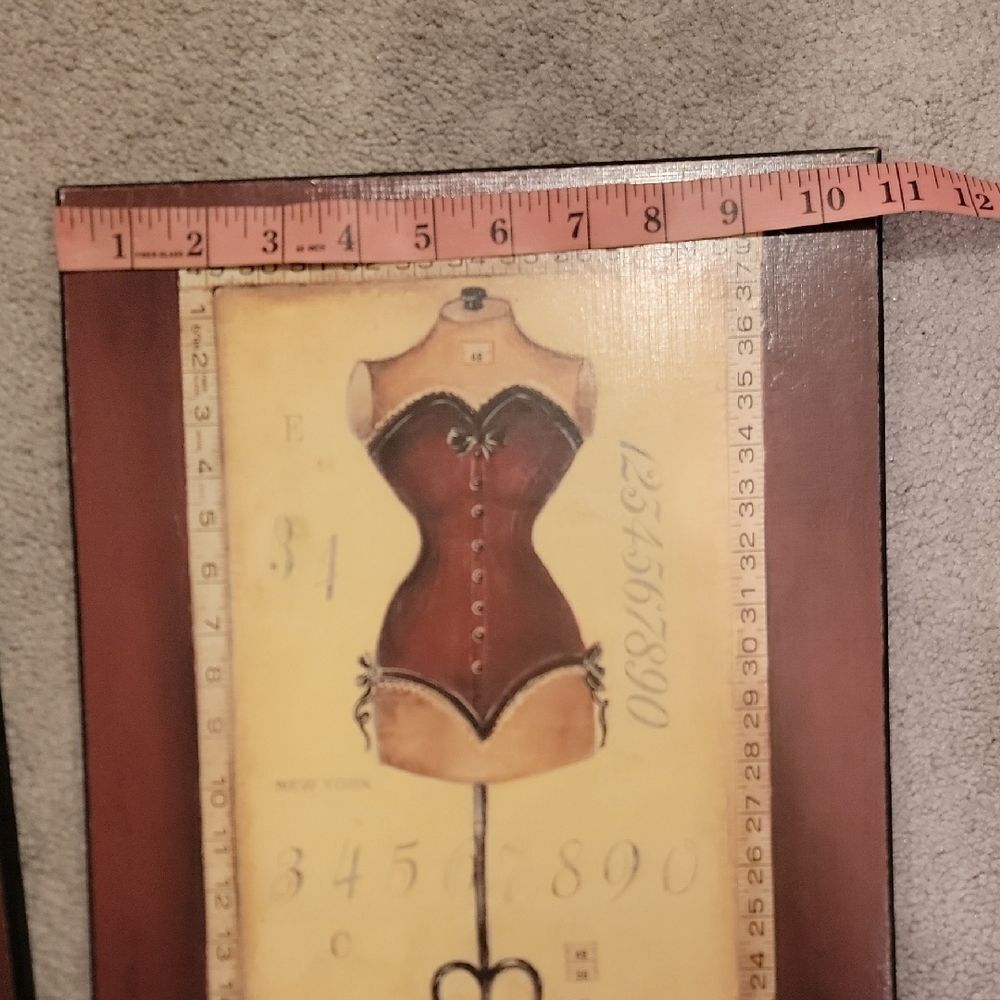 Vintage Dress Form Wall Art Set - Picture 3 of 7